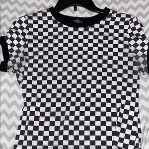 Black And White Pattern Crop Top